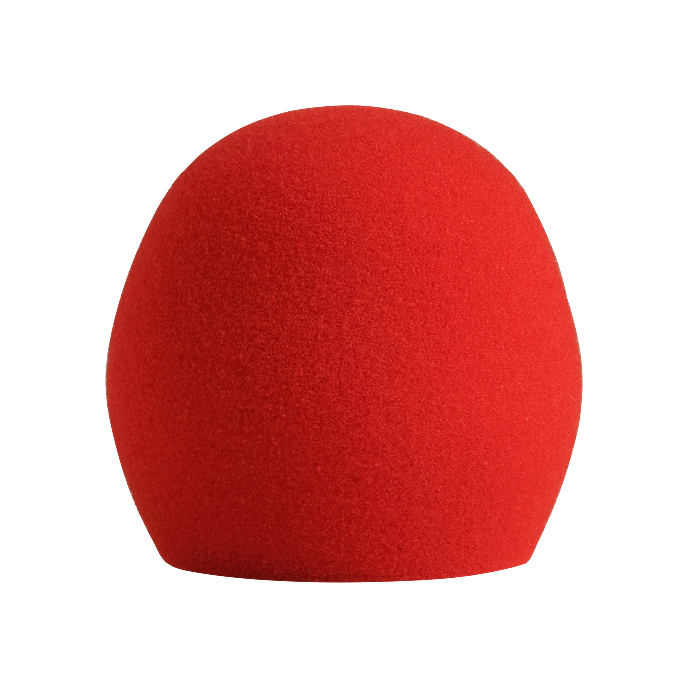 Shure A58WS Red Microphone Windscreen Front View Shure A58WS red foam windscreen for microphones, front view showing cylindrical design