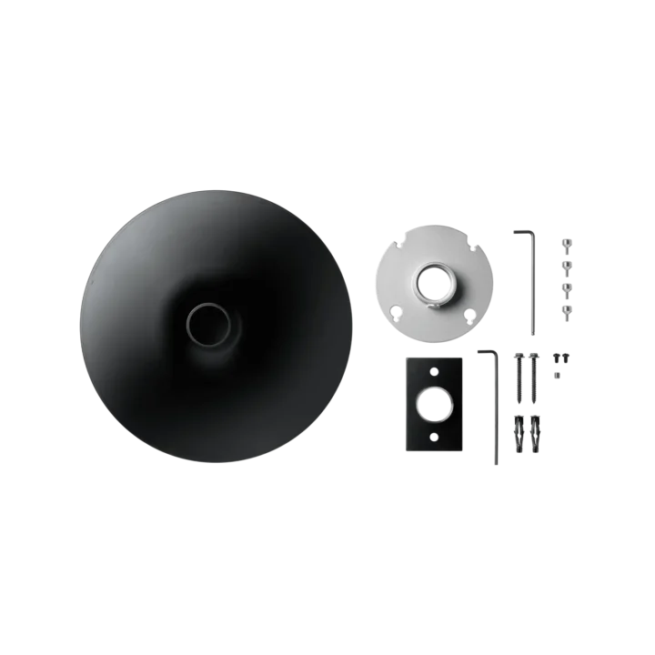 Shure A900-PM pole mount kit with black cover and mounting hardware