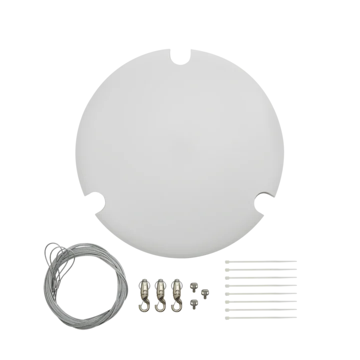 Shure A901-R-GM Gripple suspension mount kit with white rear cover and wire rope attachment hardware