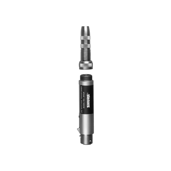 Shure A95UF line matching transformer with female XLR input and quarter-inch output connectors