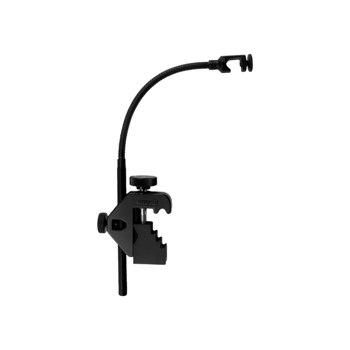 Shure A98D drum microphone mount with clamp assembly and stand adapter