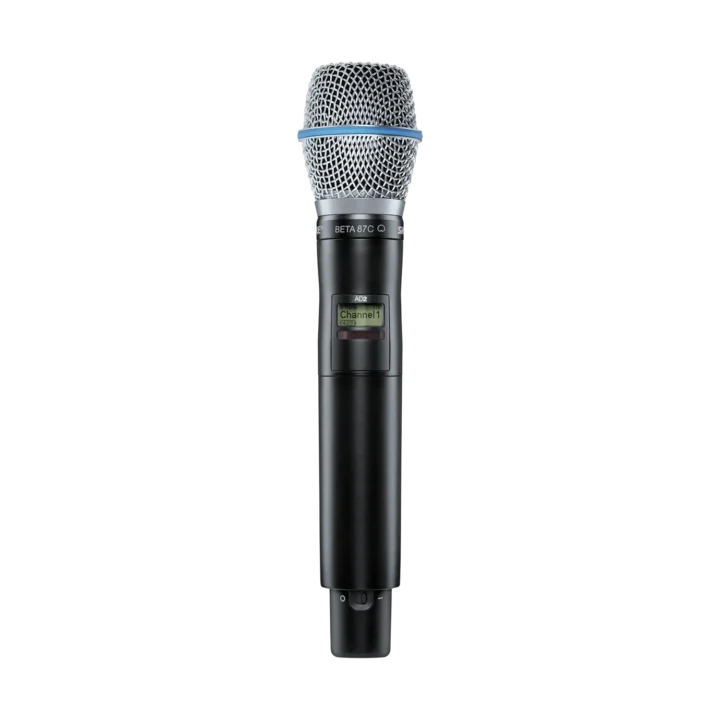 Shure AD2 B87C handheld wireless microphone transmitter with B87C capsule, X55 frequency band