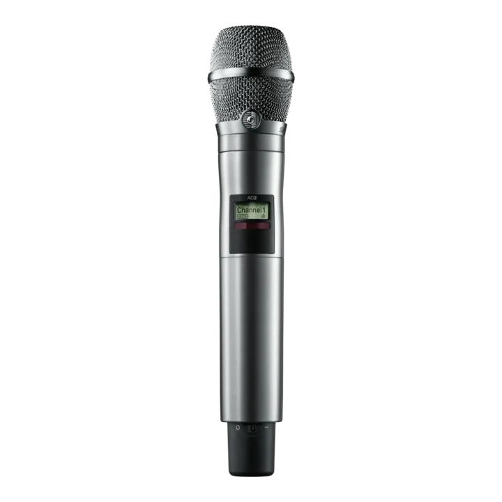 Shure AD2/K11 handheld wireless microphone transmitter with G57 frequency band controls and display