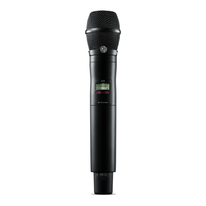Shure AD2/K11 handheld wireless microphone transmitter with G57 frequency band display and controls