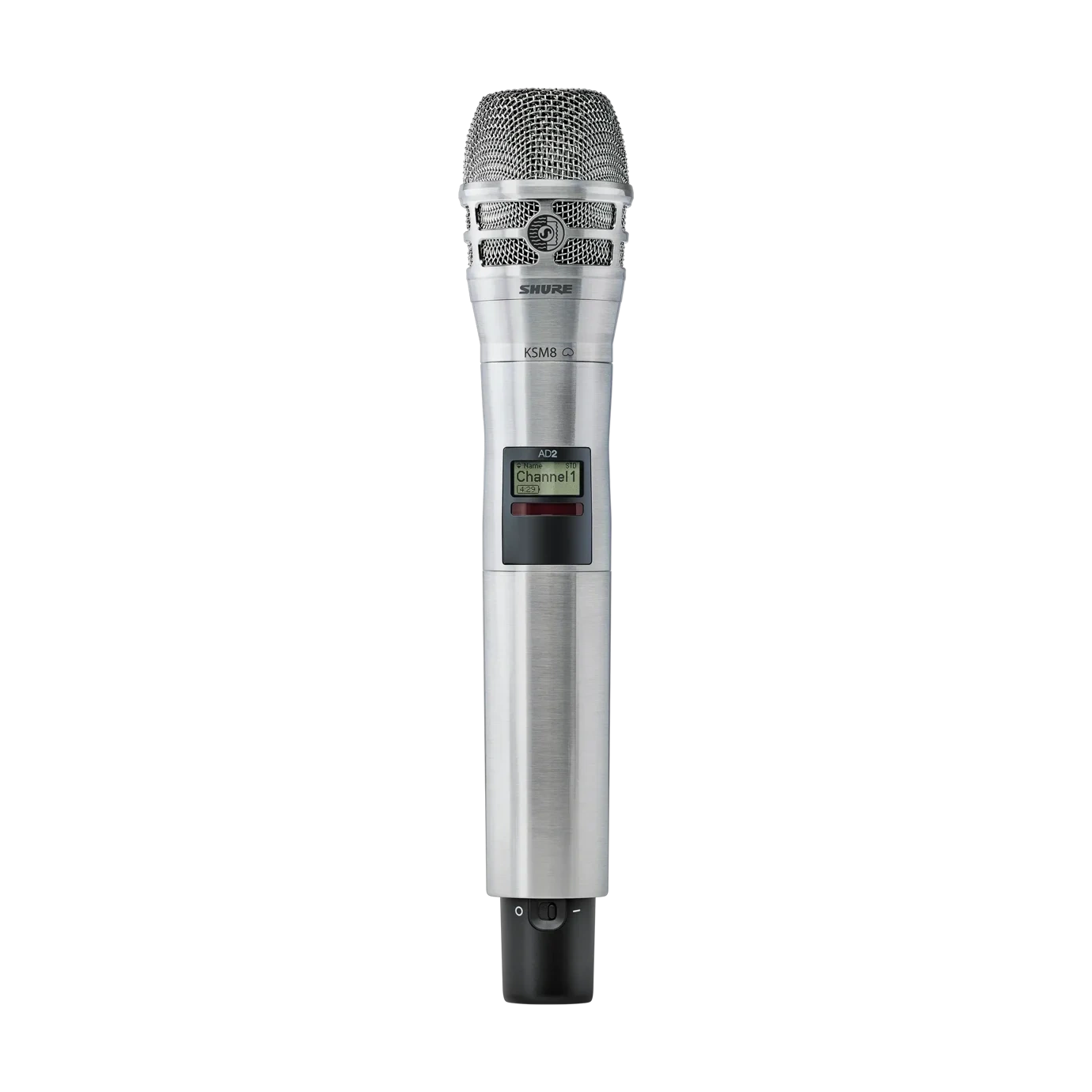 Shure AD2/KSM8 Wireless Microphone Transmitter G57 Shure AD2/KSM8 handheld wireless microphone transmitter with KSM8 capsule, G57 frequency band
