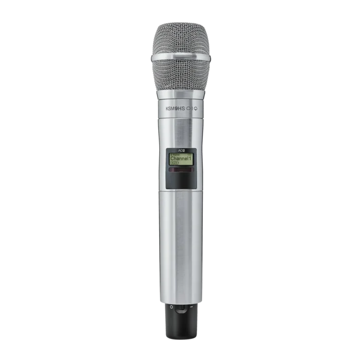 Shure AD2 KSM9HS handheld wireless microphone transmitter with G57 frequency band display and controls