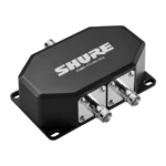 Shure AD221 Axient Digital two-way passive combiner splitter front view with connectors