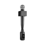 Shure AD3 Axient Digital plug-on wireless transmitter mounted on microphone in live performance application