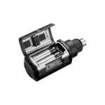 Shure AD3 Axient Digital plug-on wireless transmitter showing control interface and LED indicators