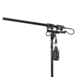 Shure AD3 Axient Digital plug-on wireless transmitter shown from side profile with controls visible