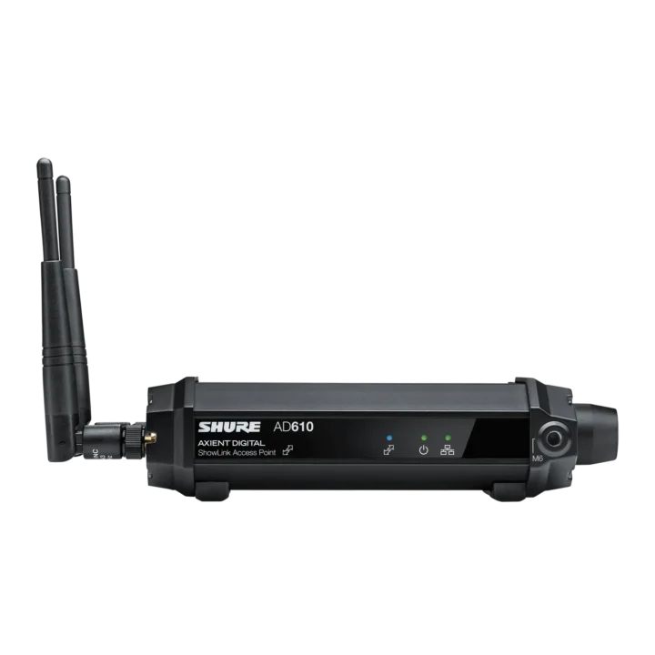 Shure AD610 Diversity ShowLink Access Point with front panel controls and antenna connectors