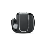 Shure ADX1M micro bodypack transmitter showing controls and display panel detail