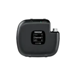Shure ADX1M micro bodypack transmitter with X55 frequency band, front-facing product view