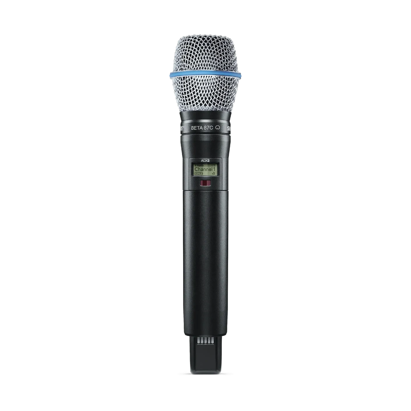 Shure ADX2 B87C Wireless Microphone Transmitter Shure ADX2 B87C handheld wireless microphone transmitter with capsule and controls visible
