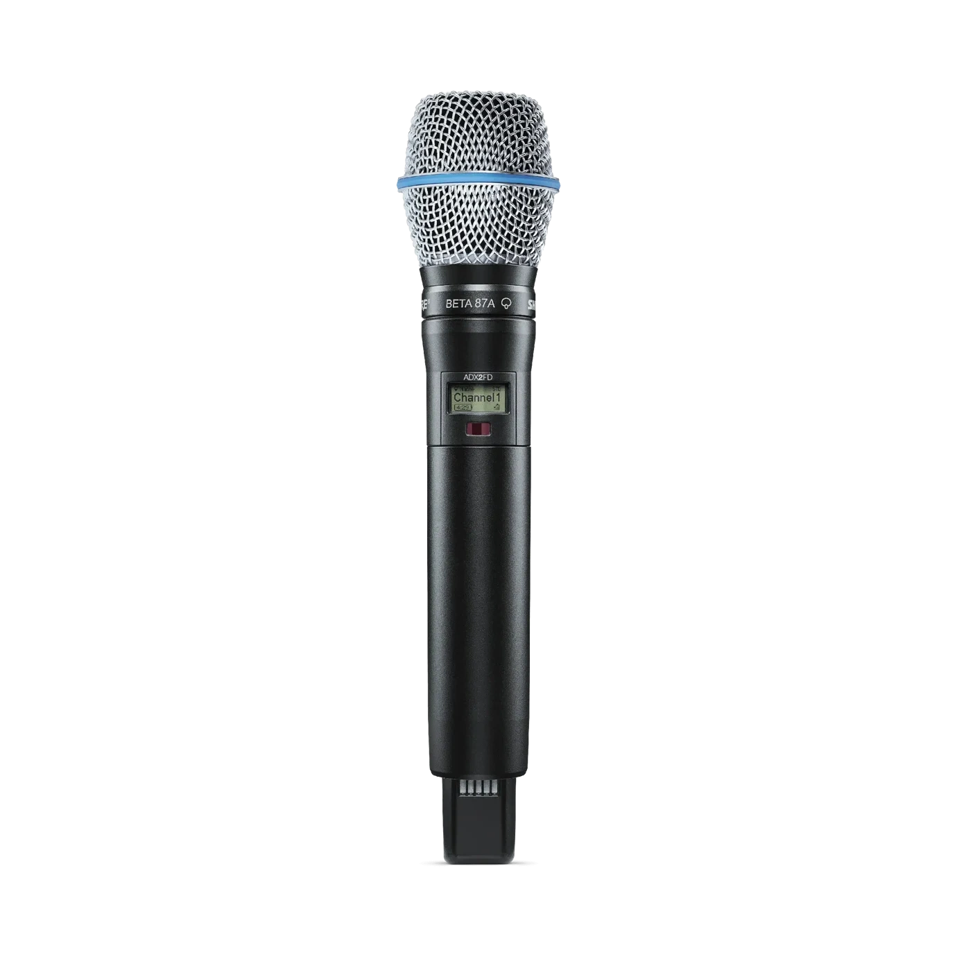 Shure ADX2FD B87A Wireless Microphone Transmitter Shure ADX2FD B87A handheld wireless microphone transmitter with B87A capsule, front view