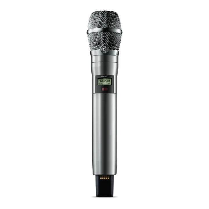 Shure ADX2FD/K11 handheld wireless microphone transmitter with G57 capsule, front angle view
