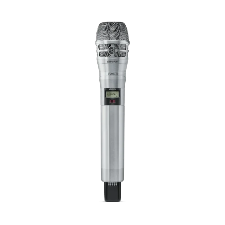Shure ADX2FD/K8 handheld wireless microphone transmitter with G57 capsule, front view