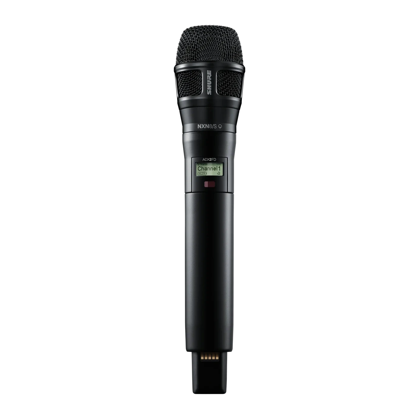 Shure ADX2FD Wireless Microphone Transmitter Black Shure ADX2FD handheld wireless microphone transmitter in black with ergonomic grip and controls