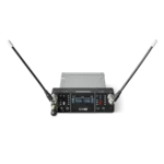 Shure ADX5D Axient Digital dual-channel portable wireless receiver rear panel with connectors and controls