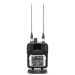 Shure ADXR Axient Digital PSM wireless bodypack receiver showing front panel controls and display interface