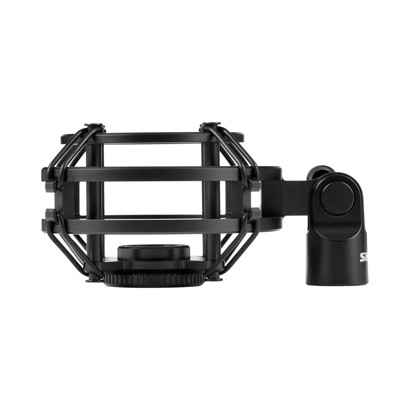 Shure AKSM32-SM KSM32C Shock Mount Front View Shure AKSM32-SM shock mount for KSM32C condenser microphone, elastic suspension system front view