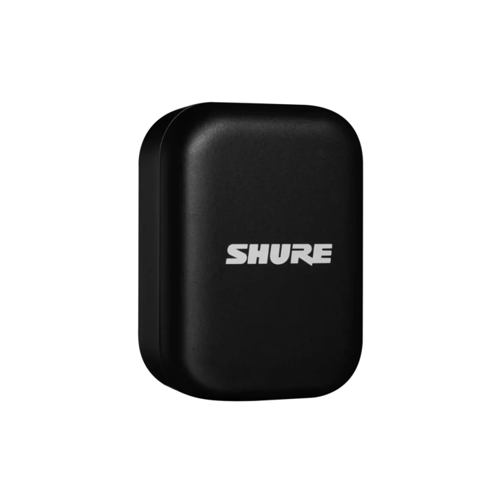 Shure AMV-CHARGE charging case for wireless microphones, front view with carry handle