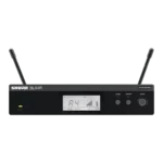Shure BLX14R/MX53 wireless rack-mount presenter system with MX153 earset microphone, side profile view