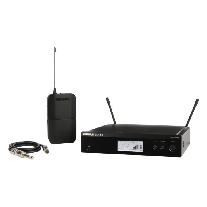 Shure BLX14R wireless rack-mount guitar system receiver unit front panel view