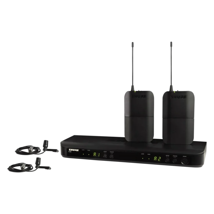 Shure BLX188/CVL wireless dual presenter system with two CVL lavalier microphones and H10 receiver