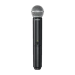 Shure BLX2 SM58 wireless handheld transmitter with capsule microphone front view