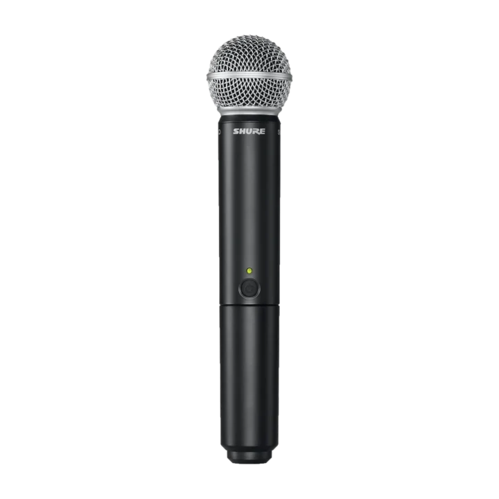 Shure BLX2 SM58 wireless handheld transmitter with capsule microphone front view