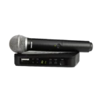 Shure BLX24 PG58 wireless vocal microphone system with handheld transmitter and receiver