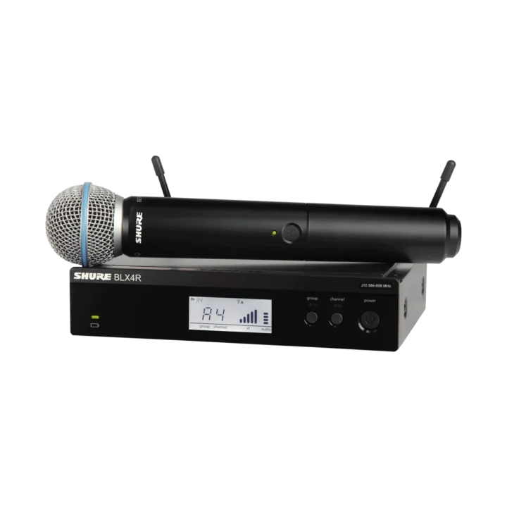 Shure BLX24R B58 wireless vocal rack-mount system with Beta 58A microphone and receiver unit