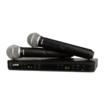 Shure BLX288/PG58 wireless microphone system with dual PG58 handheld transmitters and receiver unit