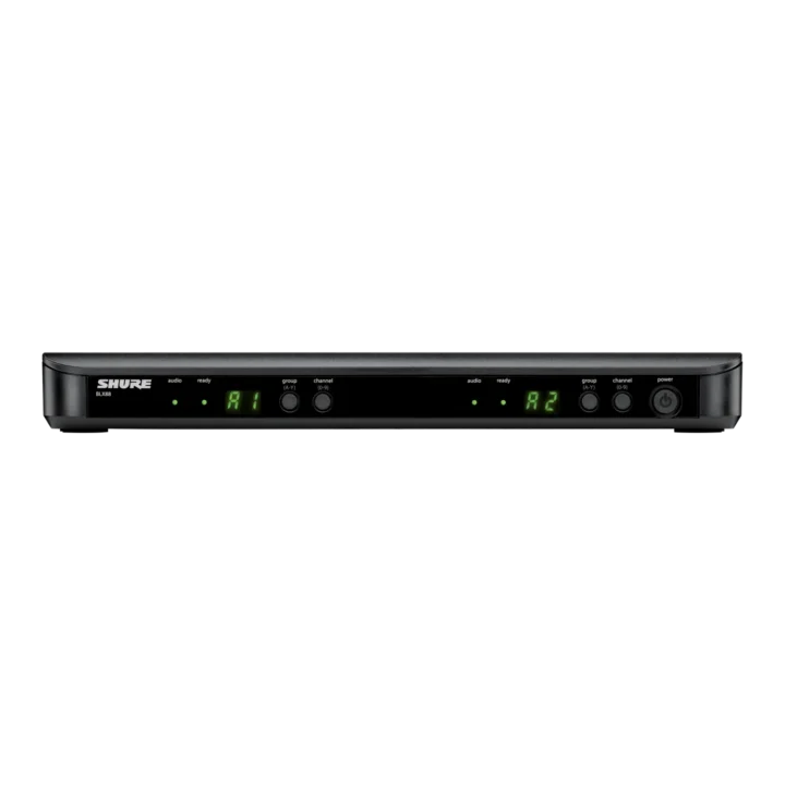 Shure BLX88 dual wireless receiver with dual XLR outputs and LCD display panel