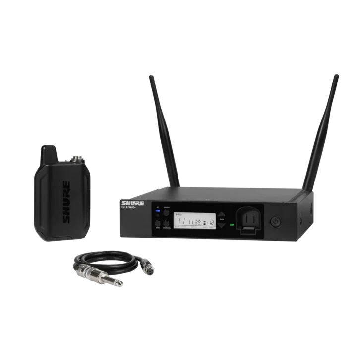 Shure GLXD14R+ digital wireless rack system with dual receiver channels and LCD display