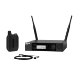 Shure GLXD14R+/93 digital wireless rack system with WL93 lavalier microphone, front panel display