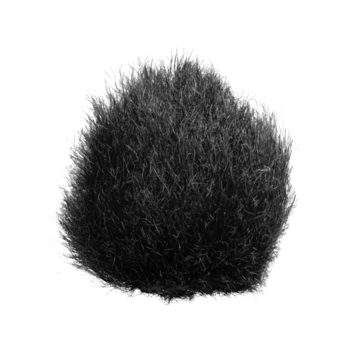 Shure MoveMic furry windscreen attachment for lavalier microphone front view