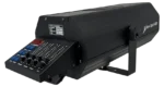 Acue Lighting 400W LED Follow Spot professional lighting fixture showing detailed control panel and adjustment mechanisms