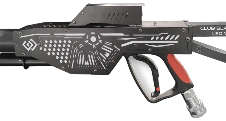 Acue Lighting Club Blaster V1 CO2 cryo jet fixture with front-facing nozzle and control panel