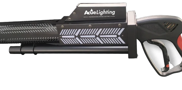 Acue Lighting Club Blaster V2 CO2 cryo jet fixture with front-facing nozzle and control panel