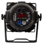 Acue Lighting COB 200 WW warm white LED wash par rear panel connections and controls