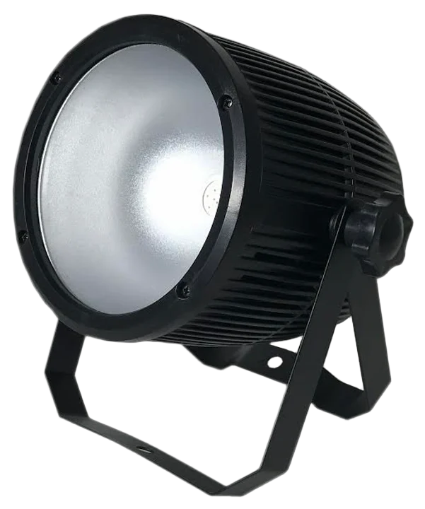Acue Lighting COB 60 RGBW LED par can with RGB color mixing and front lens detail