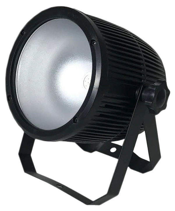 Acue Lighting COB 60 RGB LED Par Can Front View Acue Lighting COB 60 RGBW LED par can with RGB color mixing and front lens detail