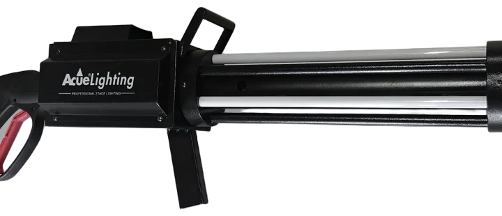 Acue Lighting Confetti Blaster CO2 LED handheld confetti gun with front-facing controls and LED indicators