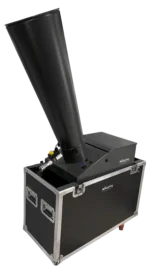 Acue Lighting large confetti cannon DMX CO2 high-output machine front view with control panel