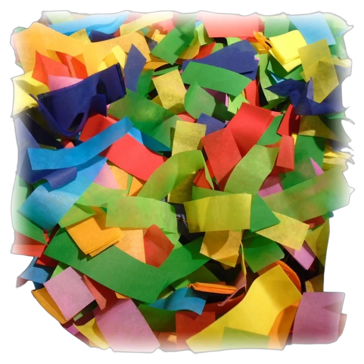 Acue Lighting colorful mixed color confetti dots scattered on white background