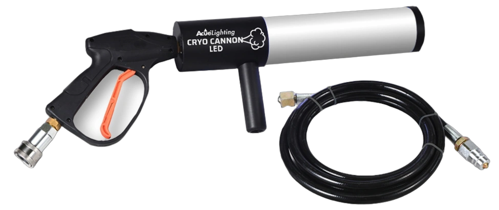 Acue Lighting CO2 Cryo Cannon LED RGB Handheld Cryo Gun Acue Lighting CO2 Cryo Cannon LED handheld RGB cryo gun with LED effects front view