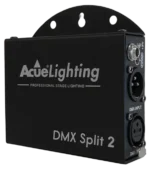 Acue Lighting DMX Split 2 two-output DMX splitter with XLR connectors and status indicators