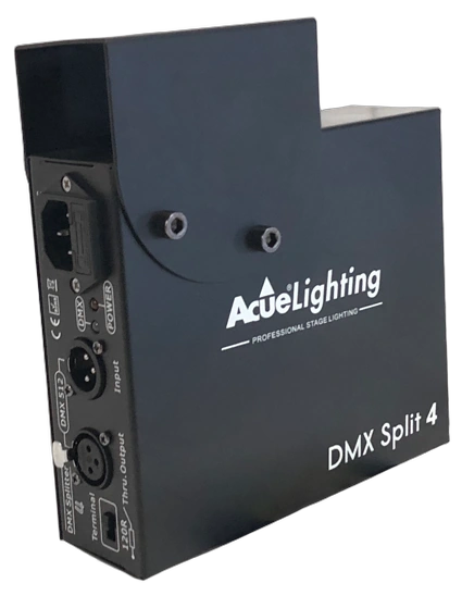 Acue Lighting DMX Split 4 four-output DMX splitter with XLR connectors and status indicators